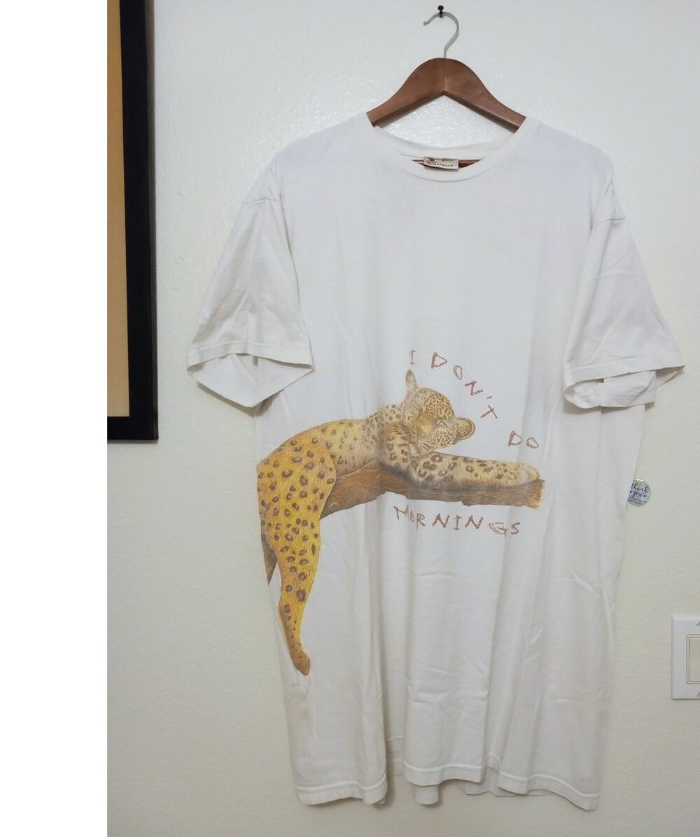 VTG Disney Animal Kingdom 'I Don't Do Mornings' Oversized Sleep T-Shirt SZ OS